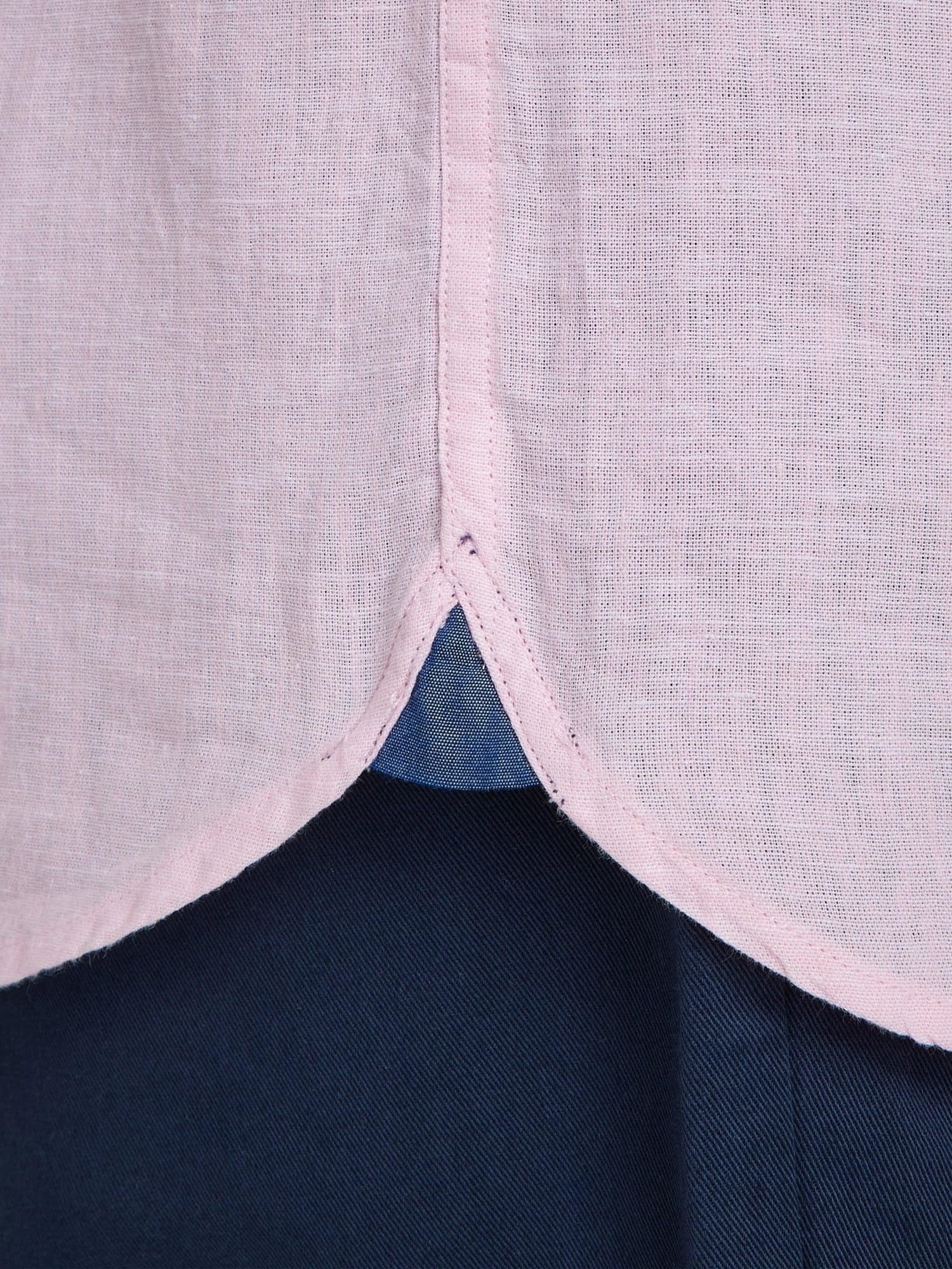 raging bull Raging Bull Men's Short Sleeve Classic Linen Shirt in Pink - 4