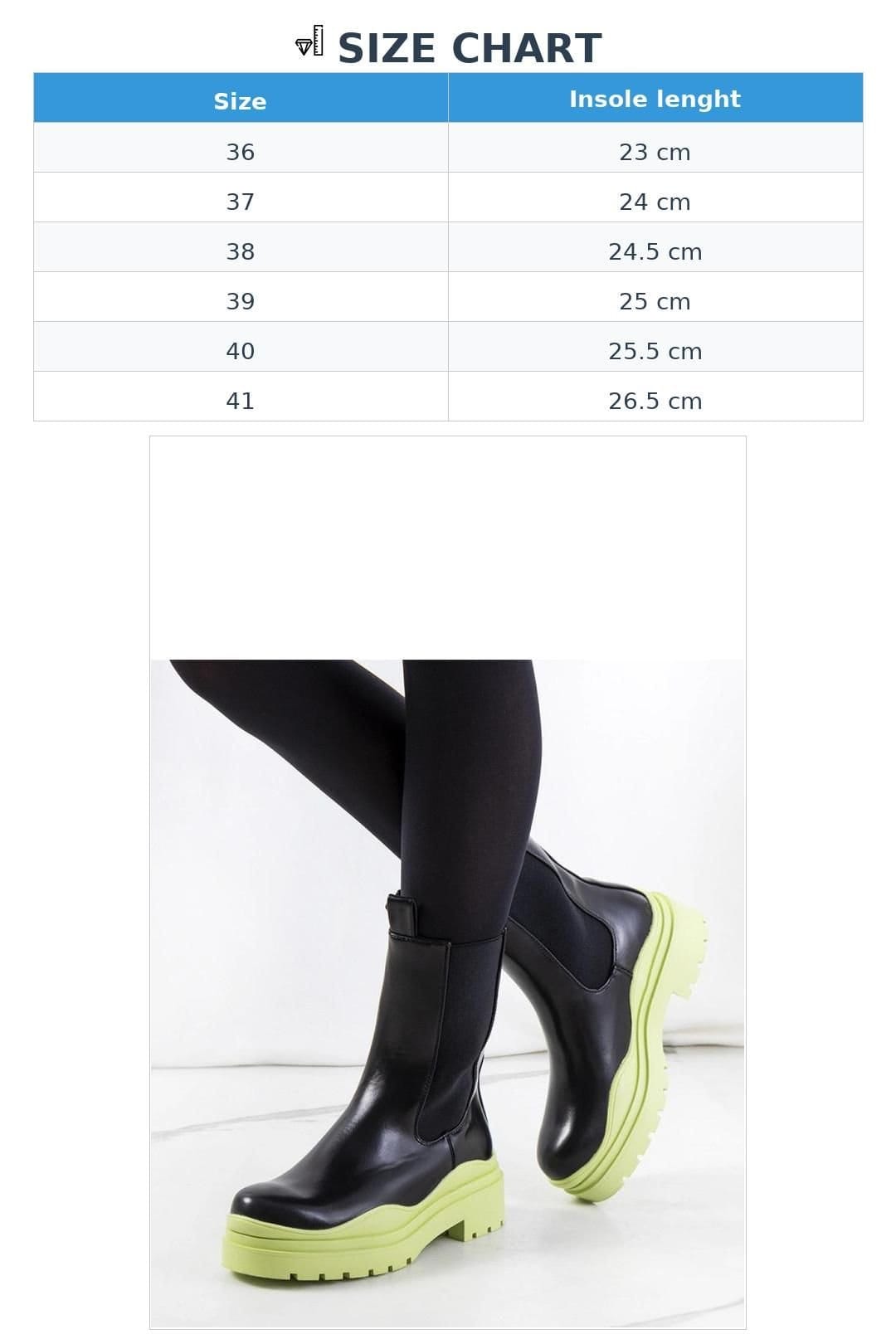 Love Lace Love Lace Women's Nester Slip On Ankle Boots with Wavy Green Sole Autumn Winter in Black - 4