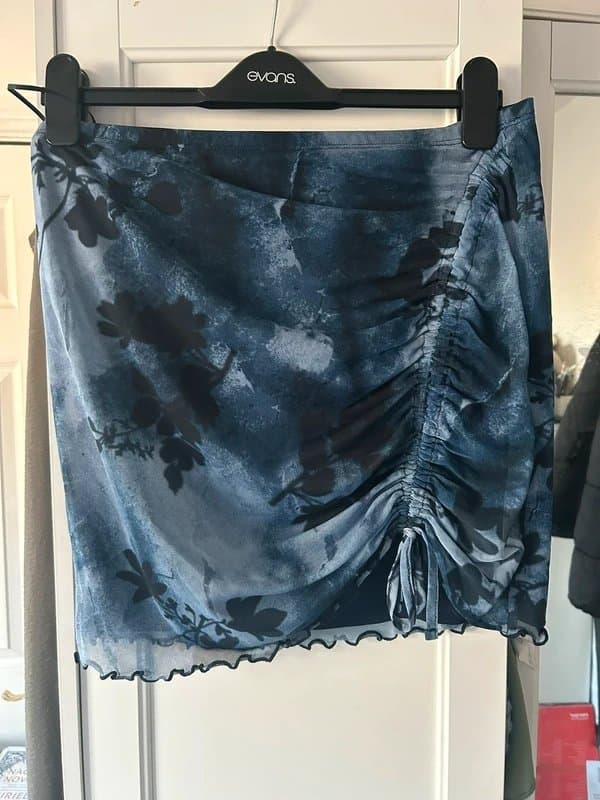 New Look Ruched blue skirt