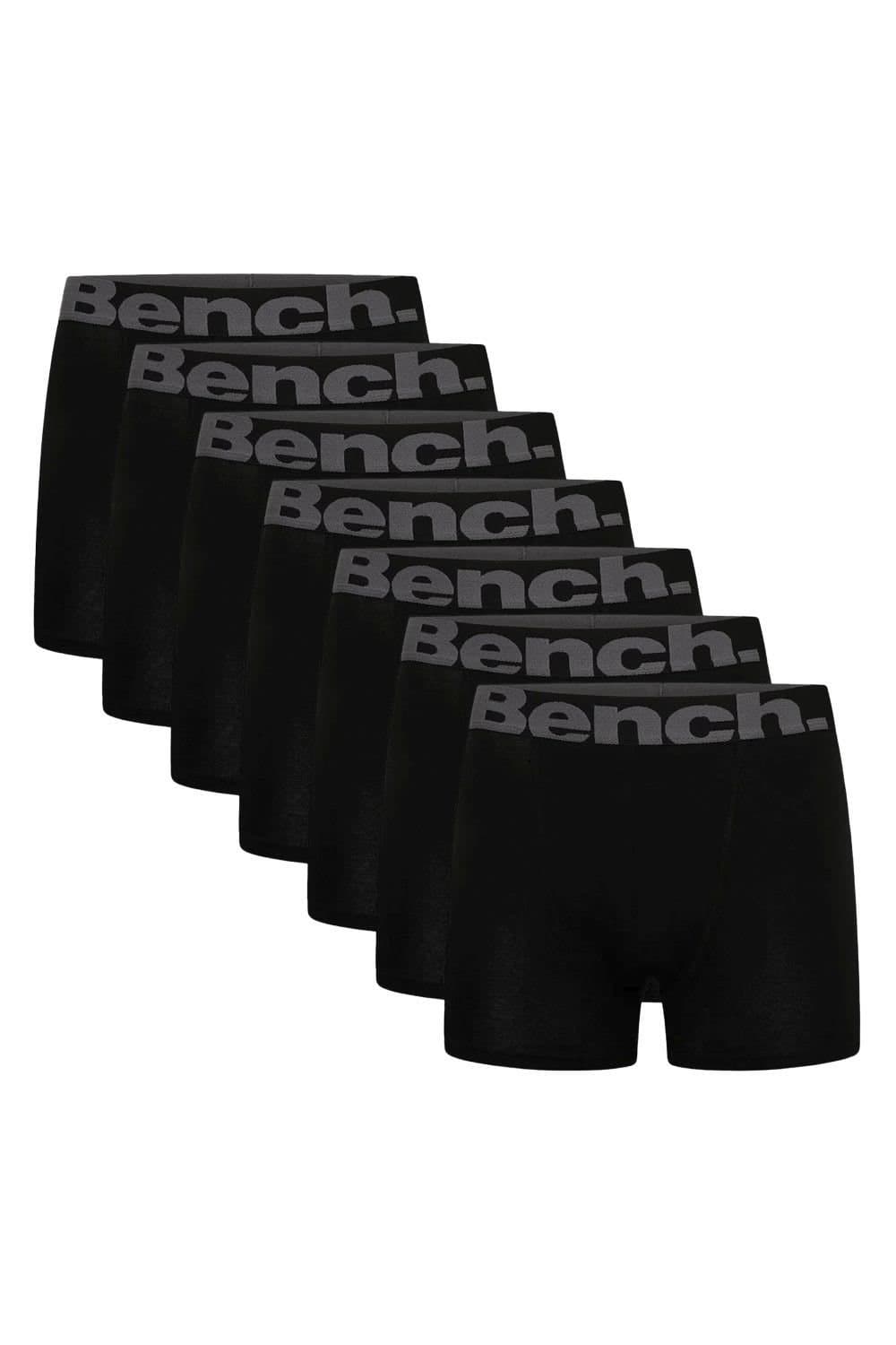 Bench Bench Men's 7 Pack Cotton Boxers Underwear - Suttonia Collection in Black