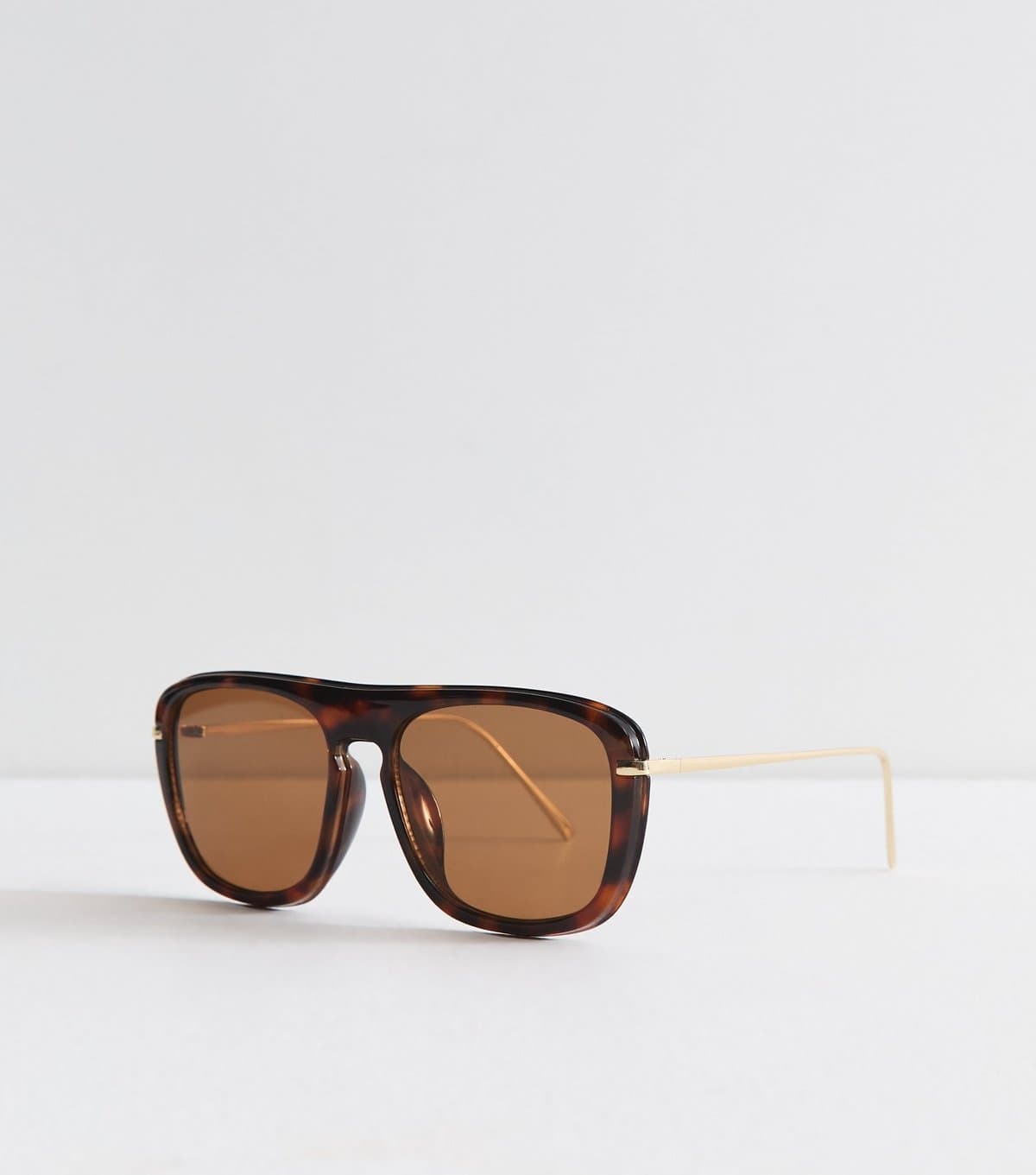 New Look New Look Brown Tortoiseshell Aviator Frame Sunglasses