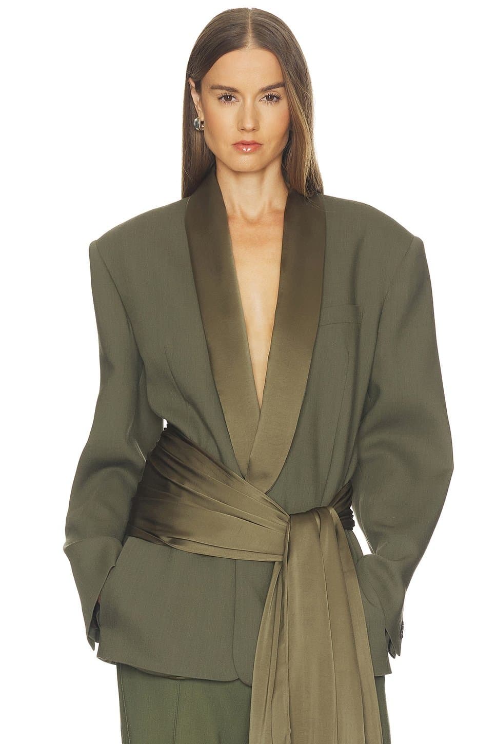 revolve Wool Blend Longline Suiting Blazer
