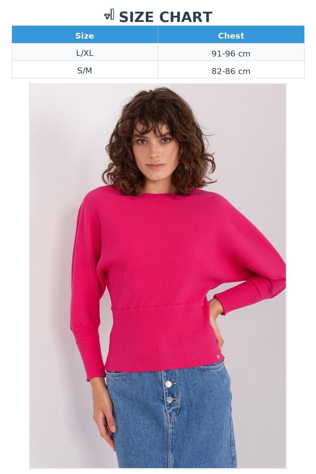 Love Lace Love Lace Women's Batwing Cut Cotton Blouse with Ribbed Cuffs in Pink - 4