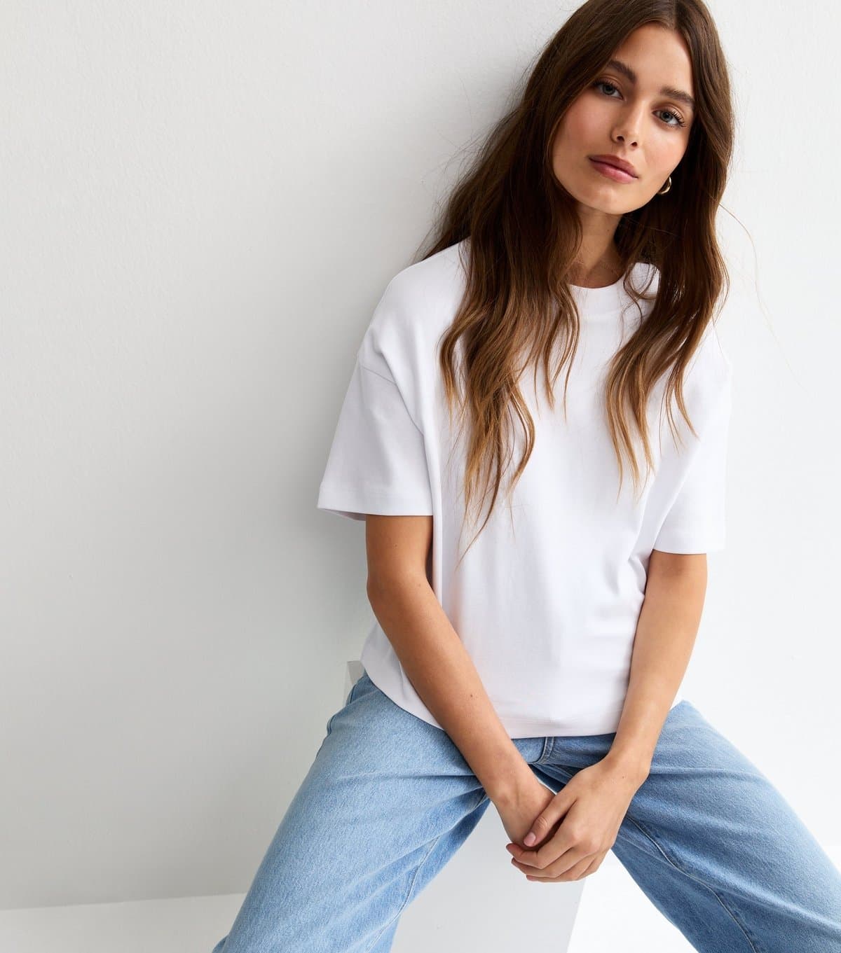 New Look Women's Premium White Heavyweight Cotton Boxy T-Shirt New Look