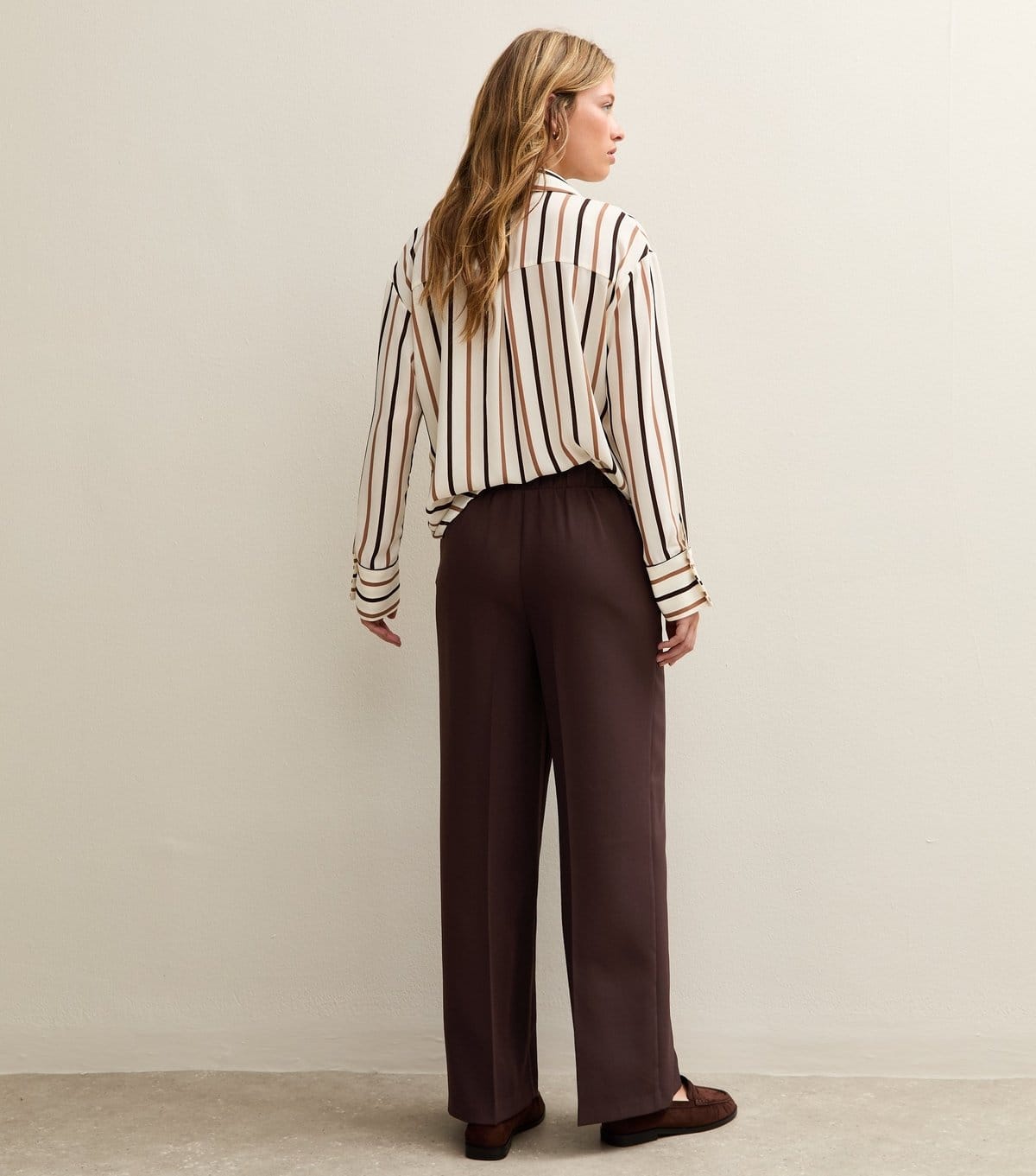 New Look Women's Brown Pull On Wide Leg Trousers New Look - 4