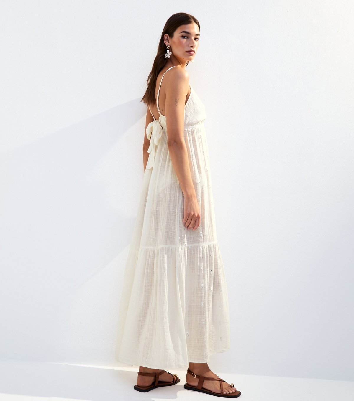 New Look Women's Cream Mirror Detail Beach Maxi Dress New Look - 4