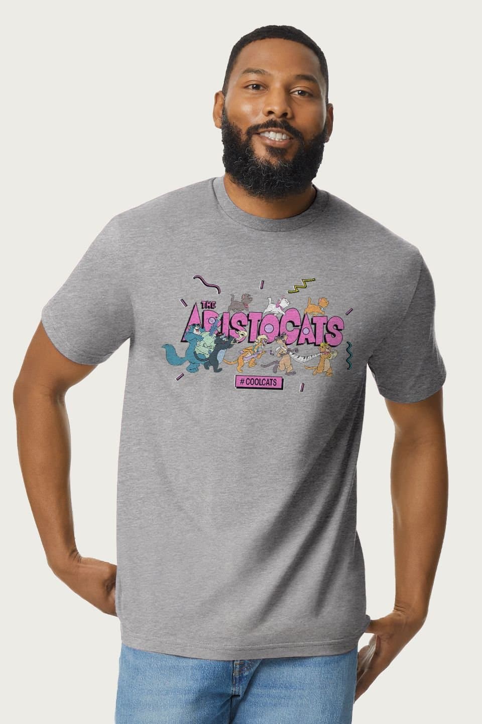 The Aristocats The Aristocats Men's DisneyHashtag Cool Cats T-Shirt in Mid Grey