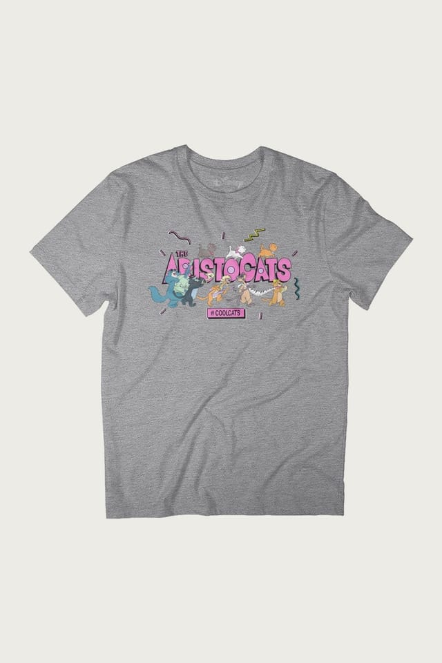 The Aristocats The Aristocats Men's DisneyHashtag Cool Cats T-Shirt in Mid Grey - 2
