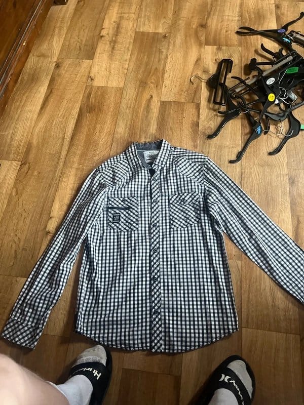 New Look Spotted Blue and White Button Shirt