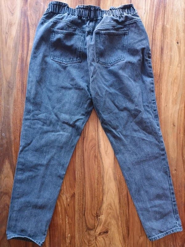 New Look New look size 16 tori Mom black  jeans ruched elastic waist