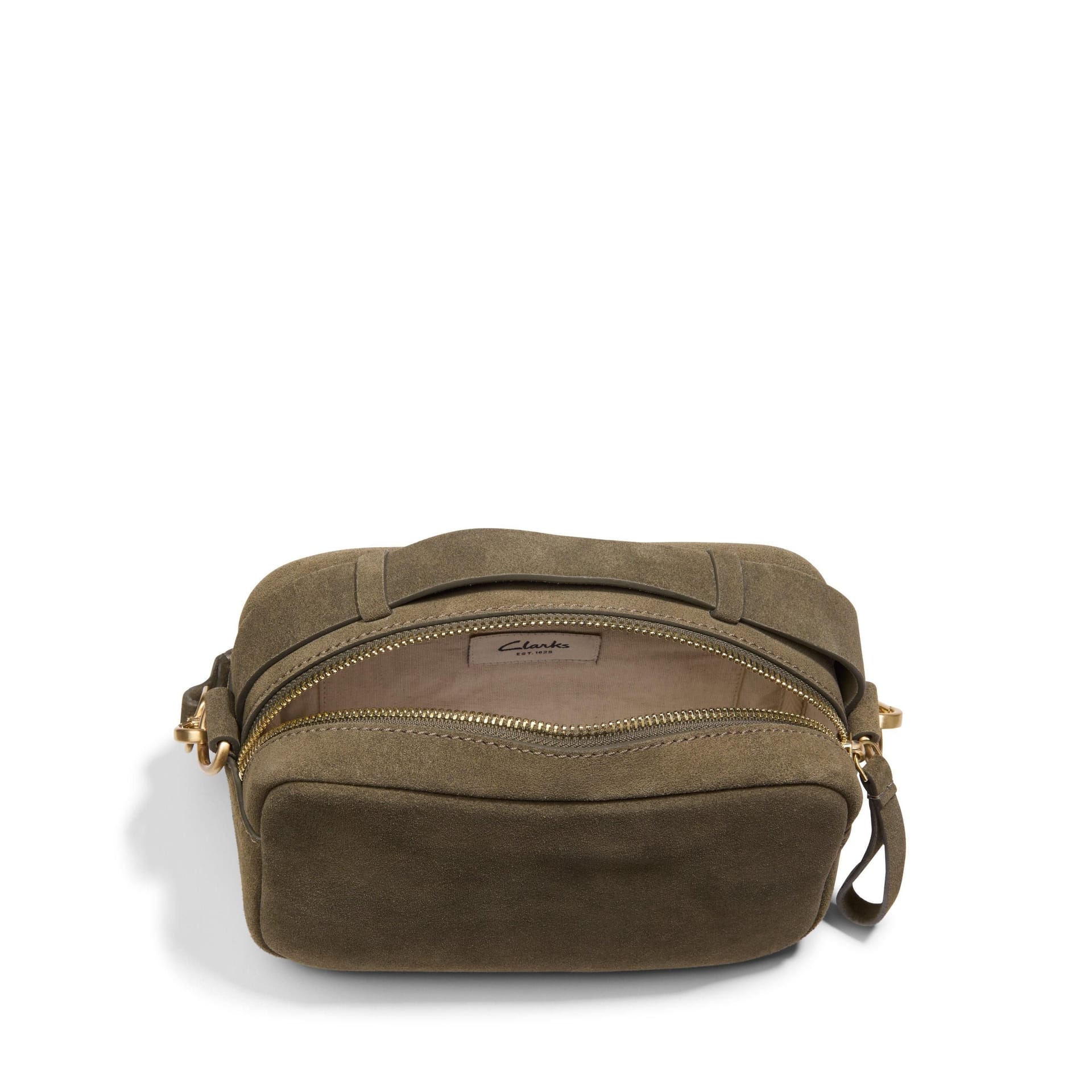Clarks Clarks Women's Camera Cross Olive Suede Cross Body Bag in Green - 4