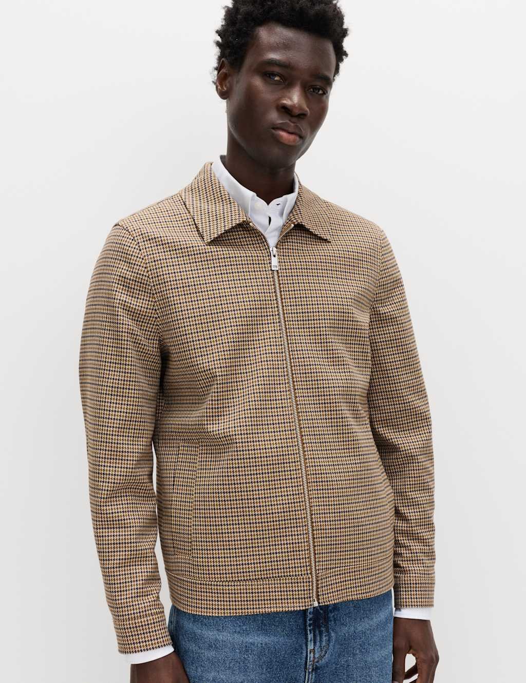 Marks & Spencer M&S Checked Harrington Jacket Multi/Neutral - 1