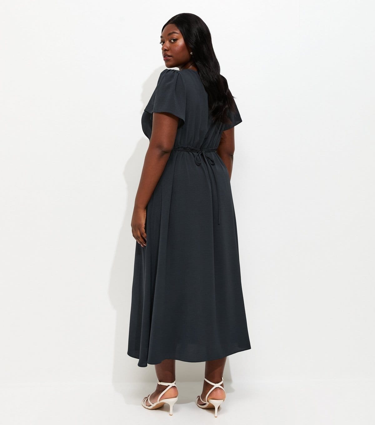 New Look Women's Plus Size Navy Lace Trim Midi Tea Dress Curves New Look - 4