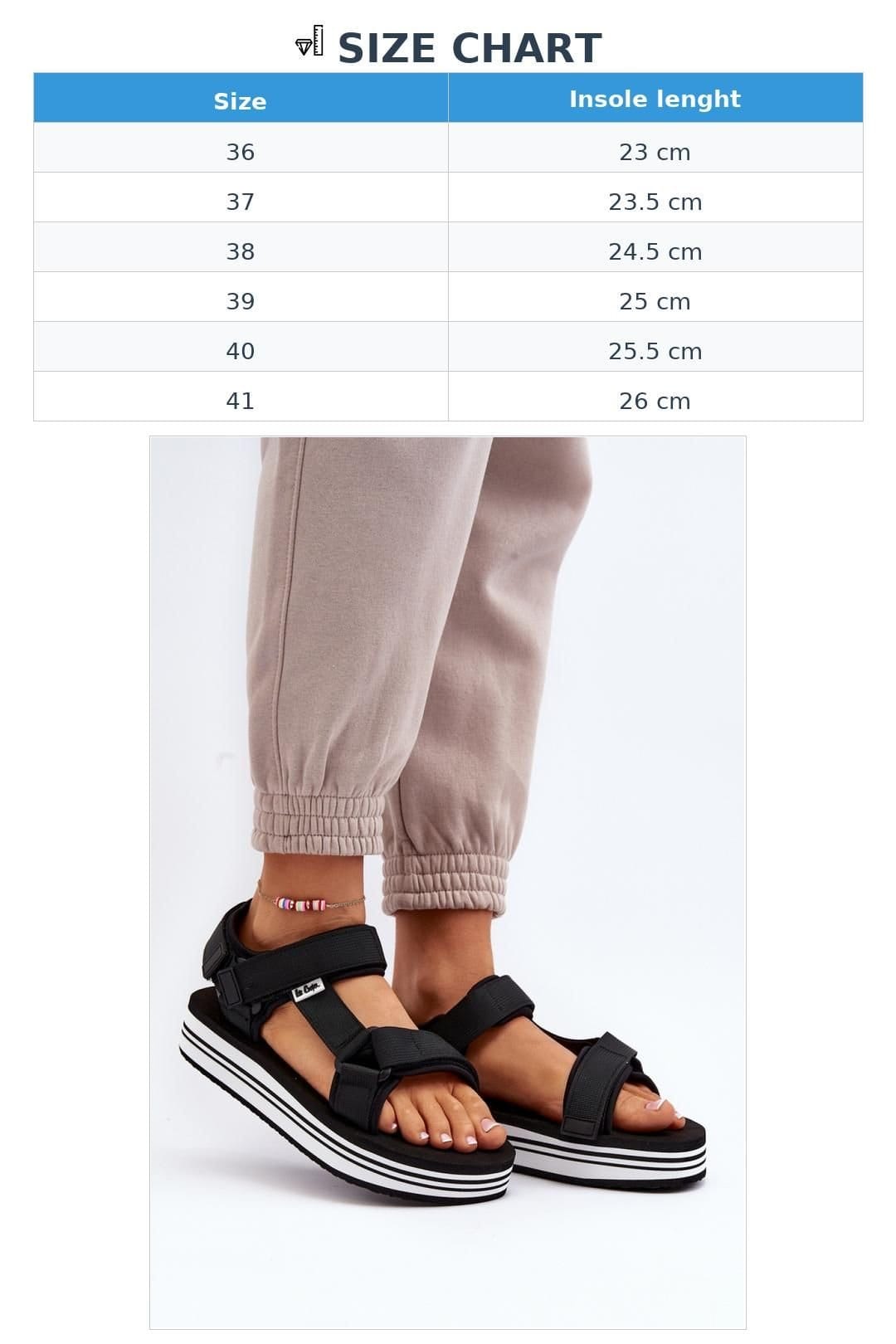 Love Lace Love Lace Women's Lee Cooper Textile Step In Platform Sandals with Logo Velcro in Black - 4
