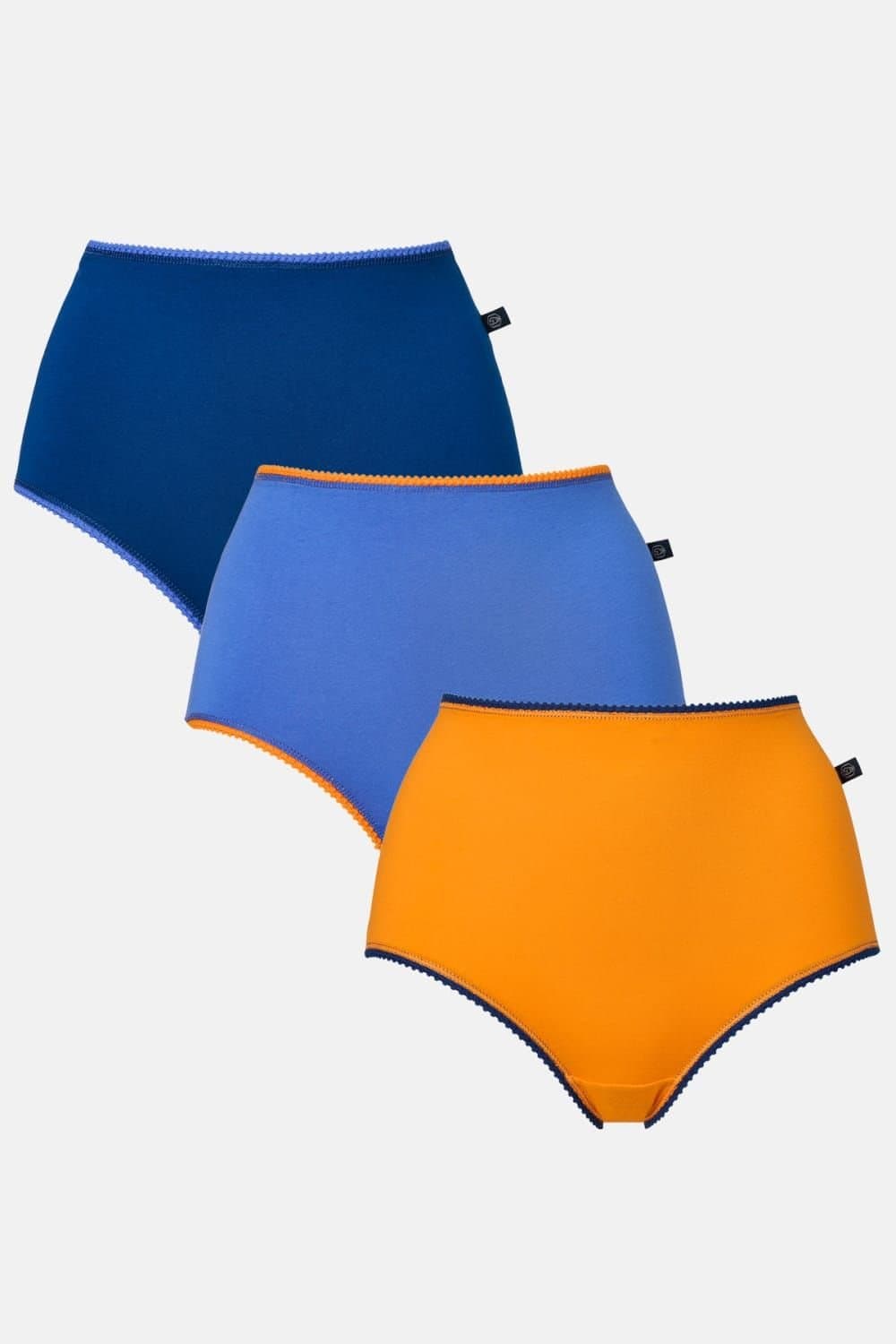 British Boxers British Boxers Women's Pack of Three "Citron Blue" Cotton Full Briefs
