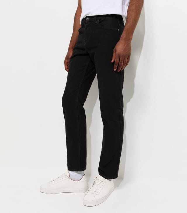 New Look Men's Black Regular Straight Leg Jeans New Look - 2