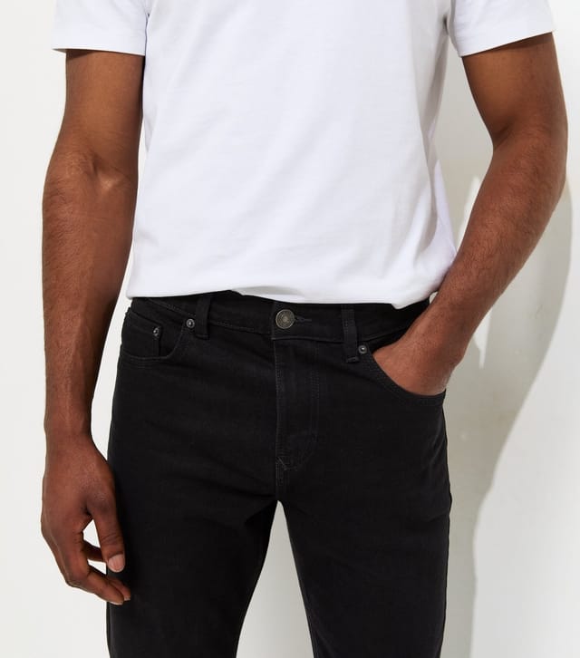 New Look Men's Black Regular Straight Leg Jeans New Look - 3