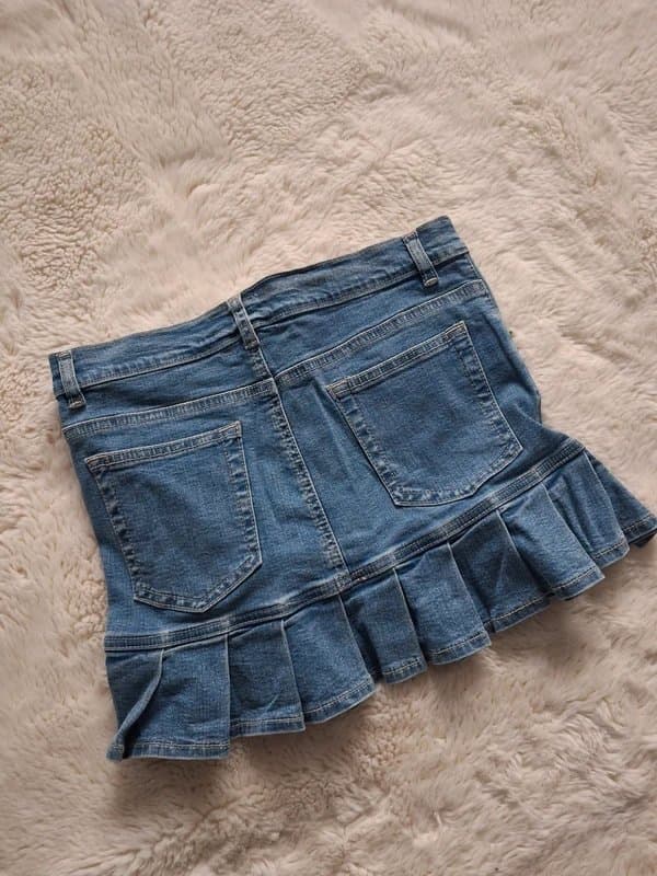 fried frog Denim skirt