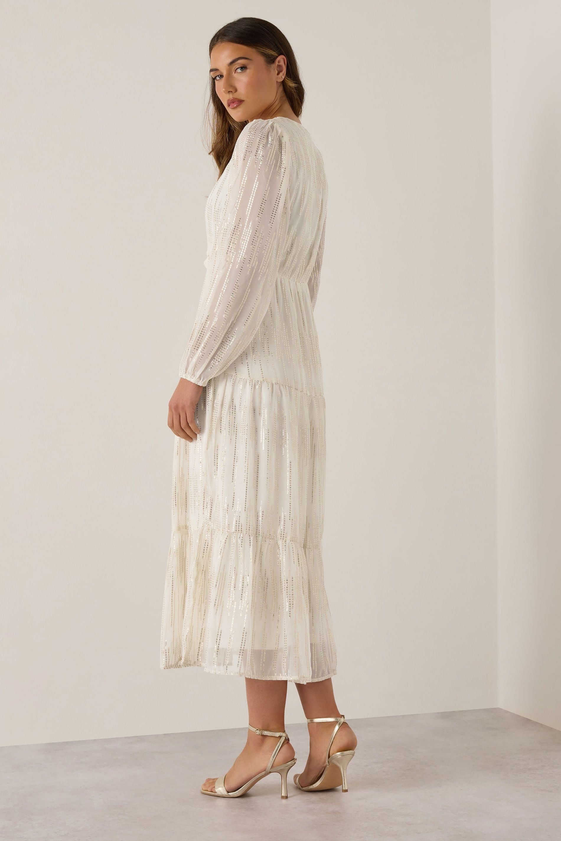 Long Tall Sally Long Tall Sally Women's Tall Tiered Dress in Ivory - 4