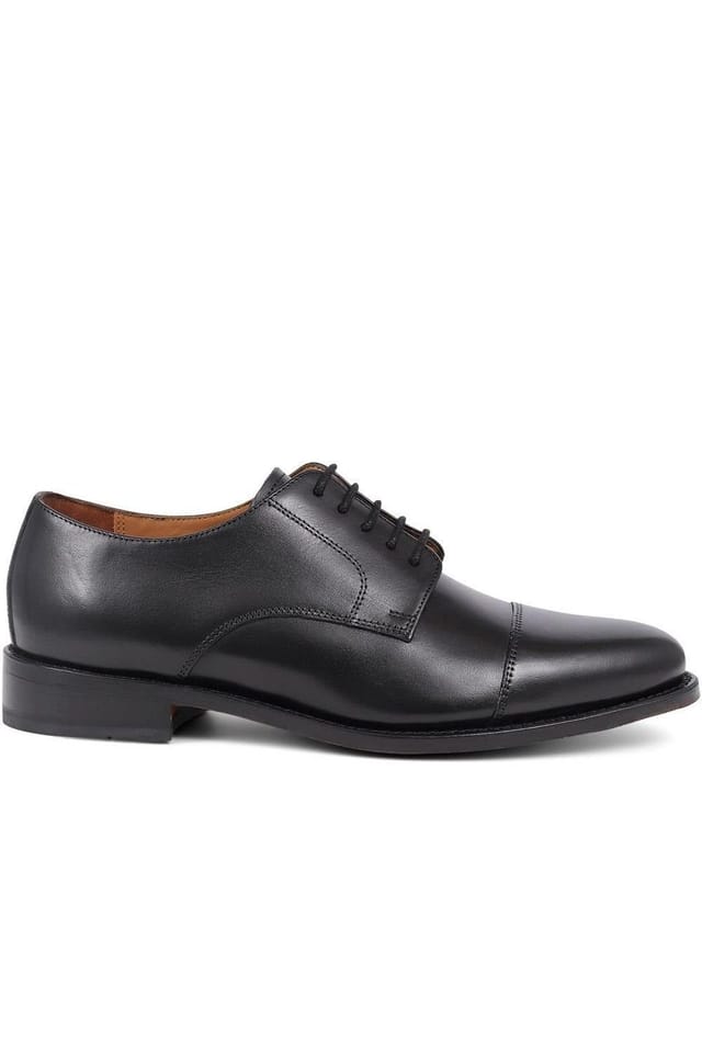 Jones Bootmaker Jones Bootmaker Men's Bennett Goodyear Welted Leather Derby Shoes in Black - 2
