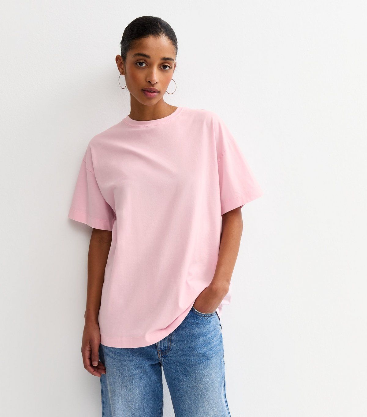 New Look Women's Light Pink Cotton Oversized T-Shirt New Look - 2