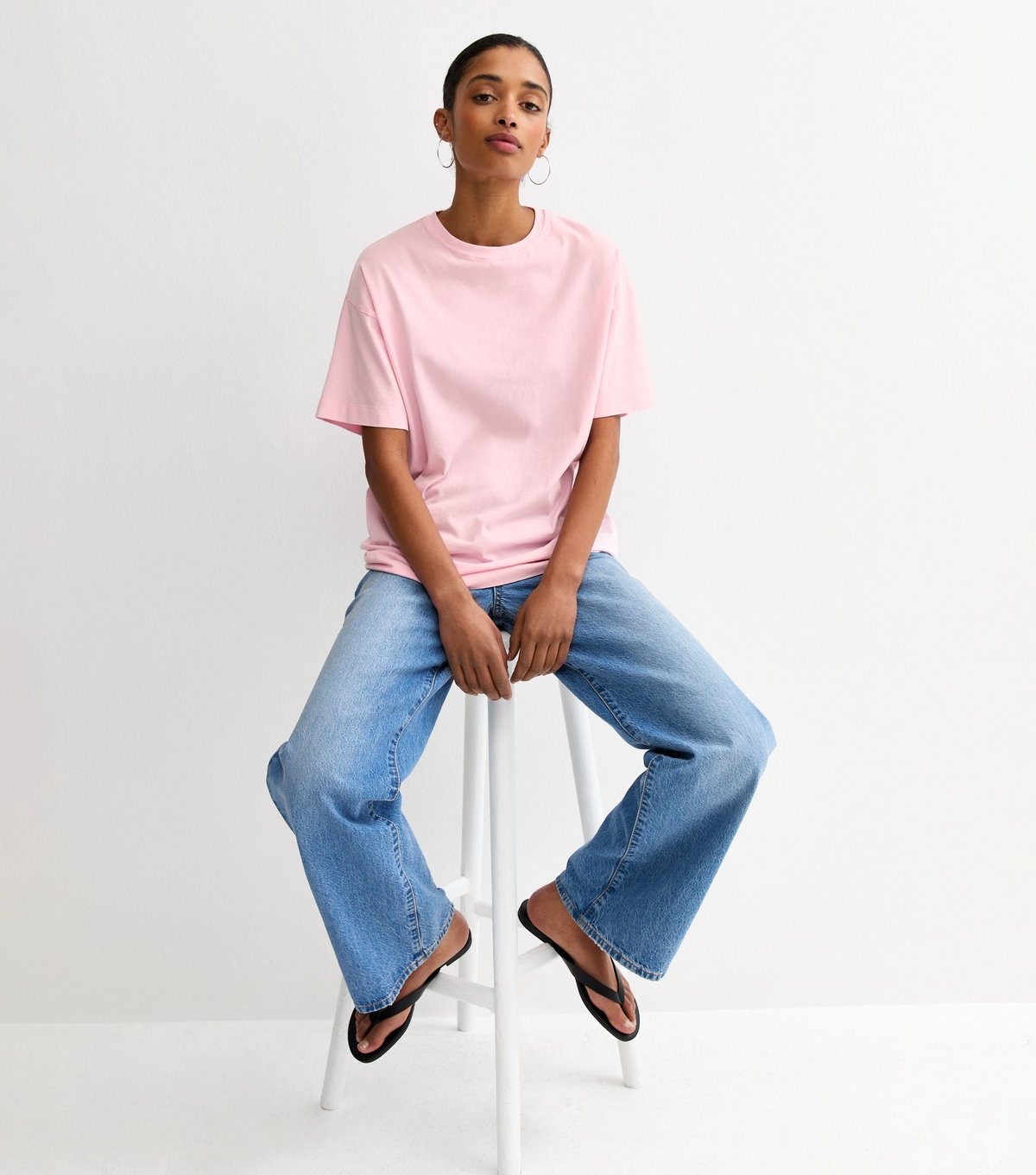 New Look Women's Light Pink Cotton Oversized T-Shirt New Look - 3