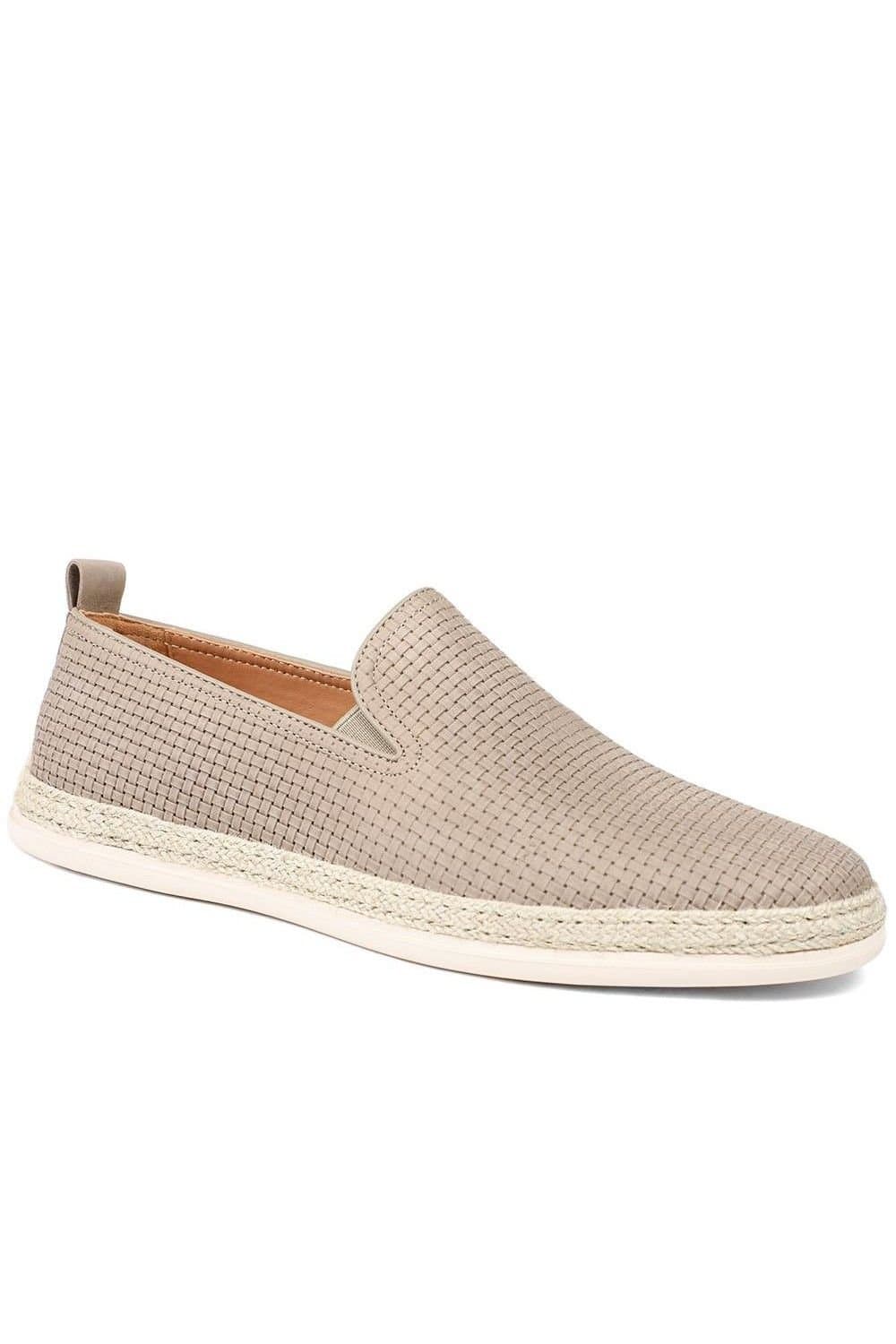 Jones Bootmaker Jones Bootmaker Men's Beige Leather Espadrille Slip-On Shoes