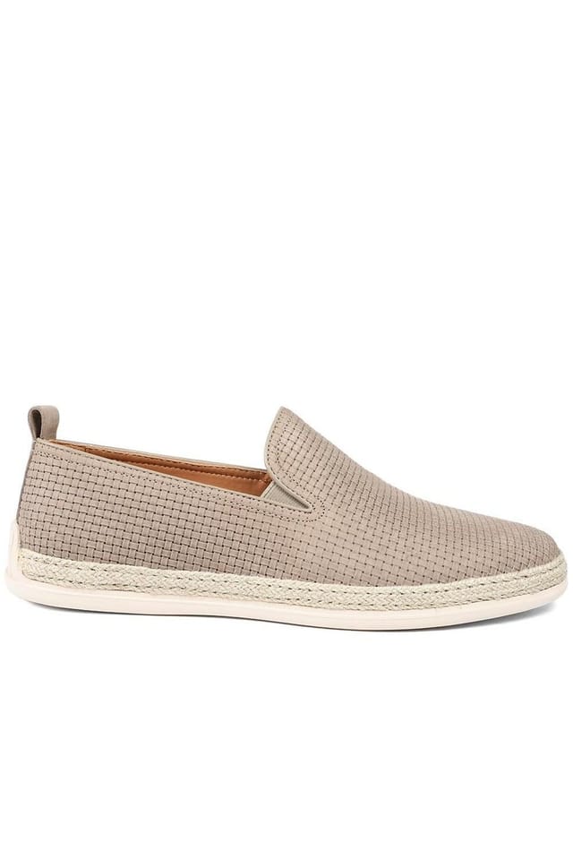 Jones Bootmaker Jones Bootmaker Men's Quince Leather Espadrille Slip On Shoes in Beige - 2