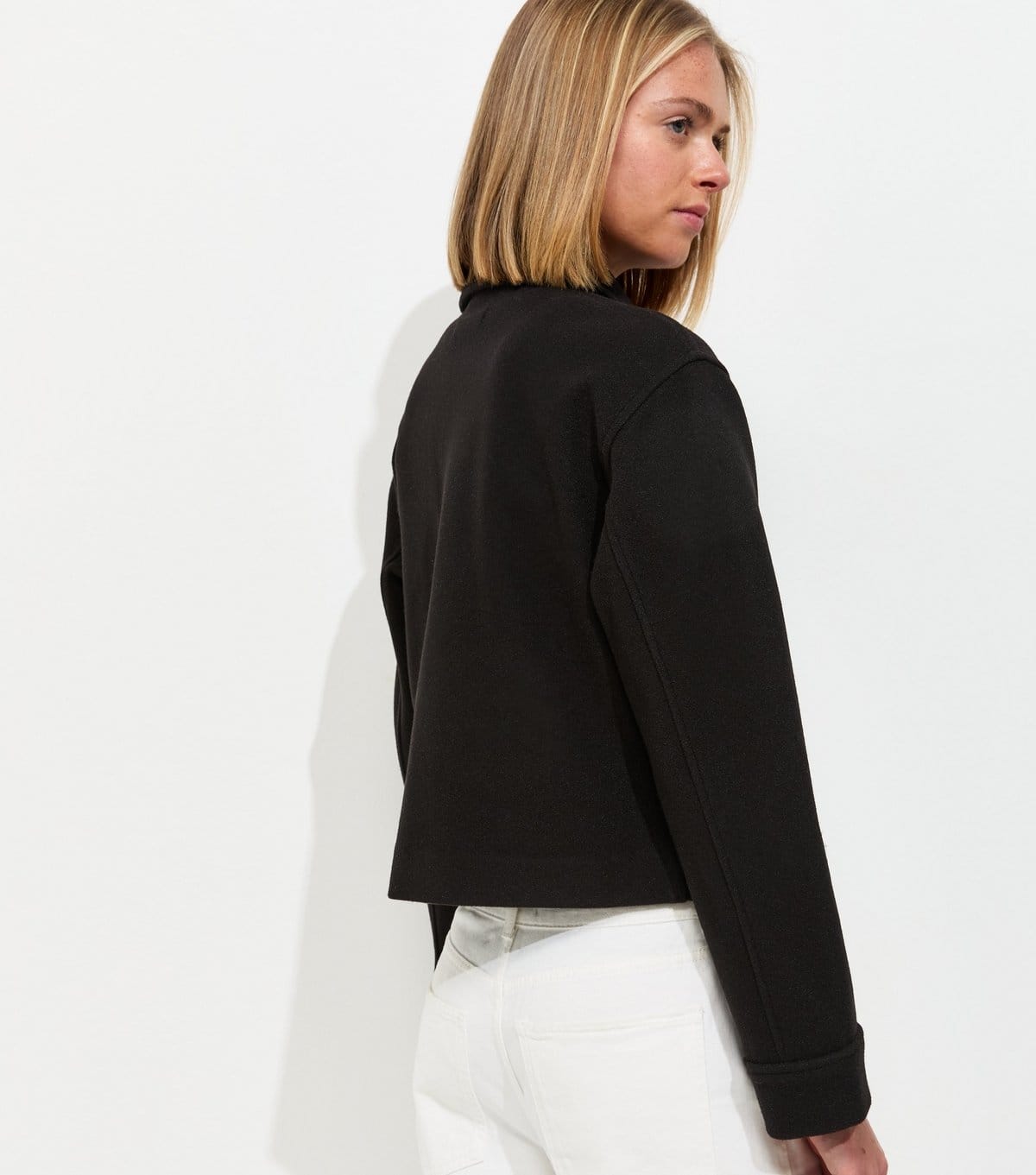 New Look Women's Black Felt Zip Through Shacket New Look - 4