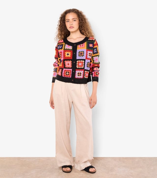 Apricot Women's Black Crochet Squares Cardigan Apricot New Look - 2