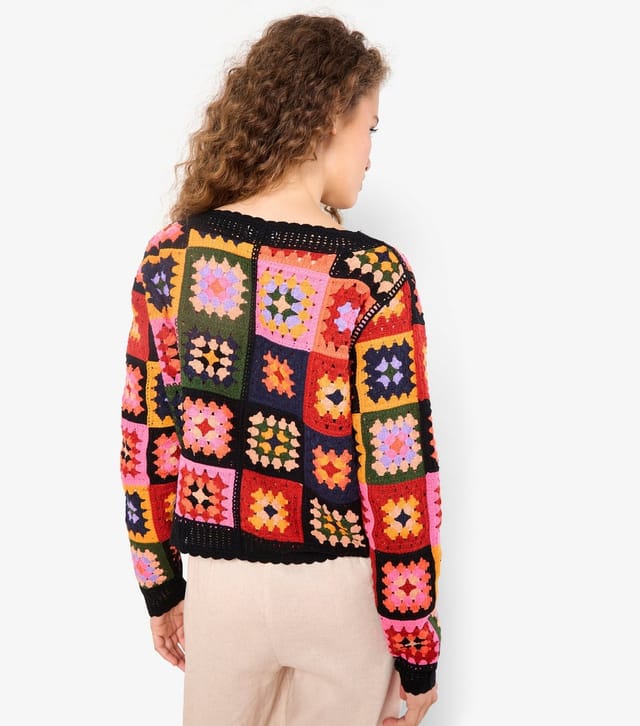 Apricot Women's Black Crochet Squares Cardigan Apricot New Look - 3