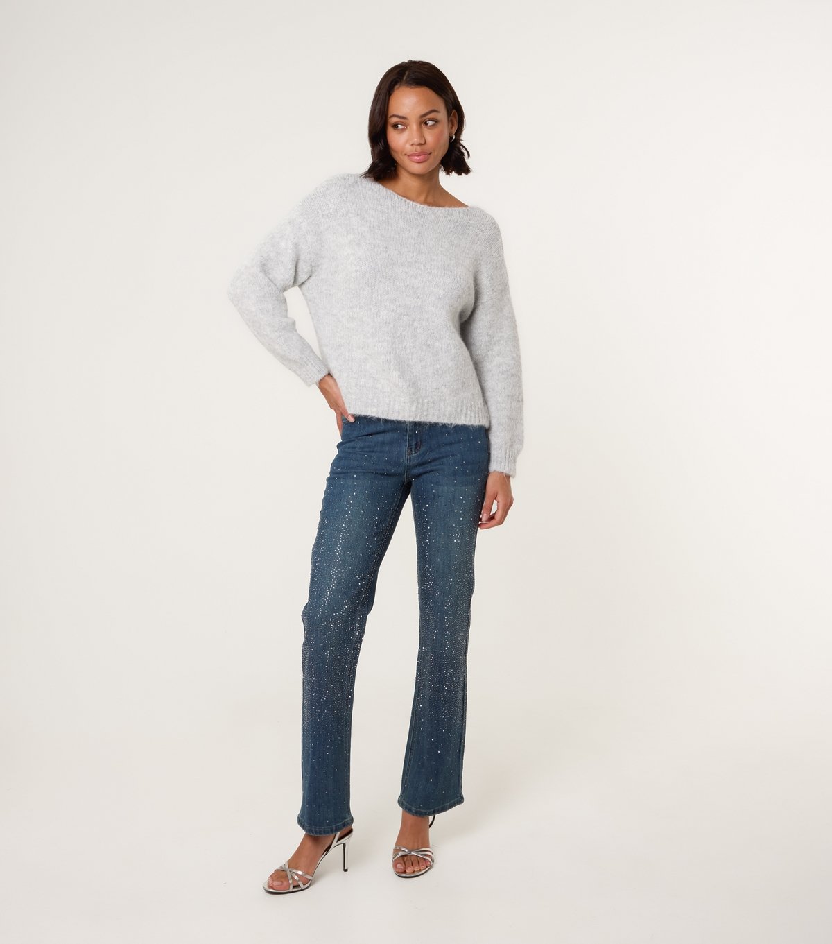 Blue Vanilla Women's Grey Bow Back Jumper Blue Vanilla New Look - 3