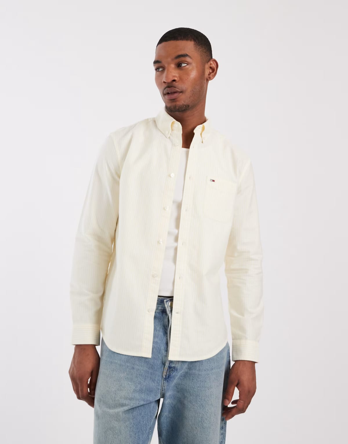 ASOS Tommy Jeans oxford shirt in yellow stripes - 1