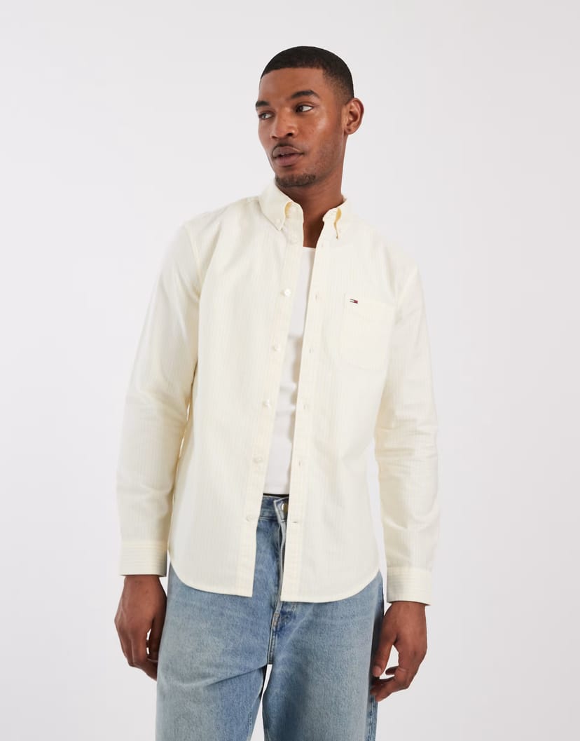 ASOS Tommy Jeans oxford shirt in yellow stripes - 1