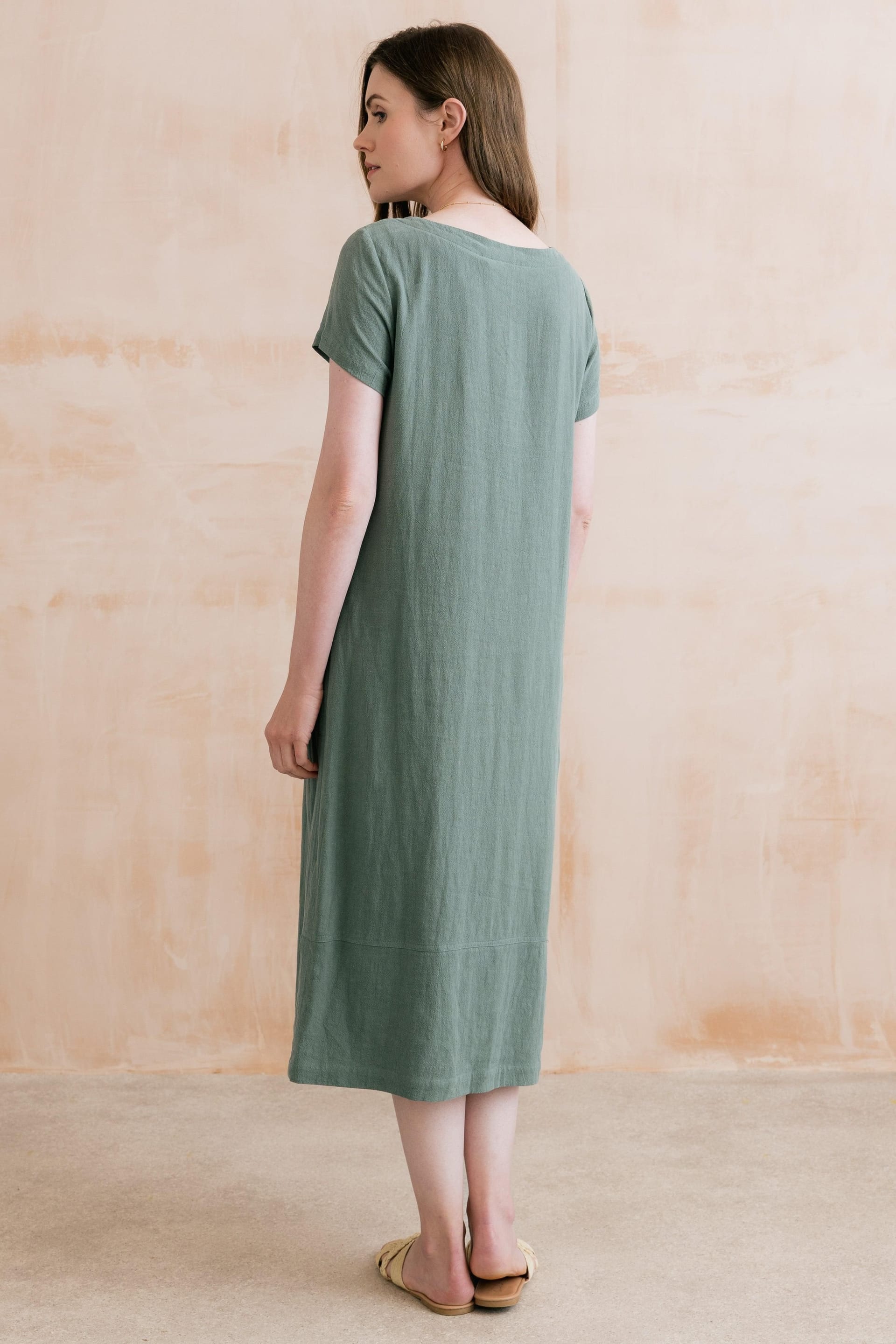 Lily & Me Lily & Me Women's Summer Breeze Linen Blend Dress in Green - 4