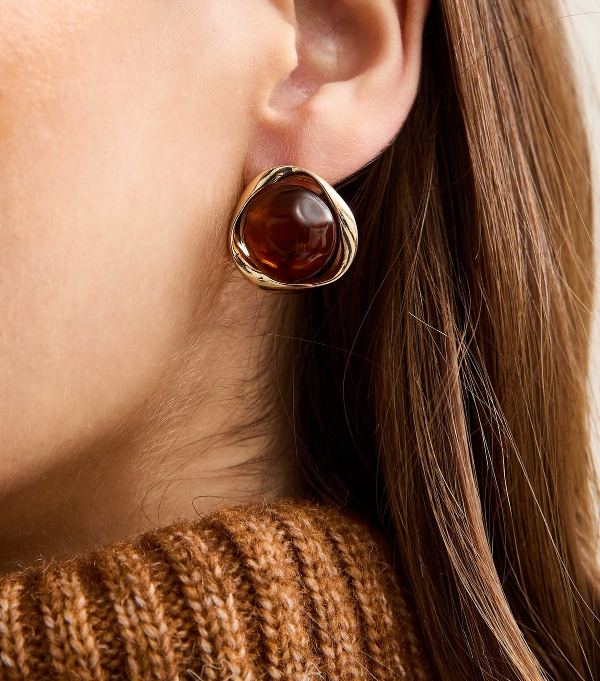 New Look Gold Tone Domed Tortoiseshell Stud Earrings New Look - 2