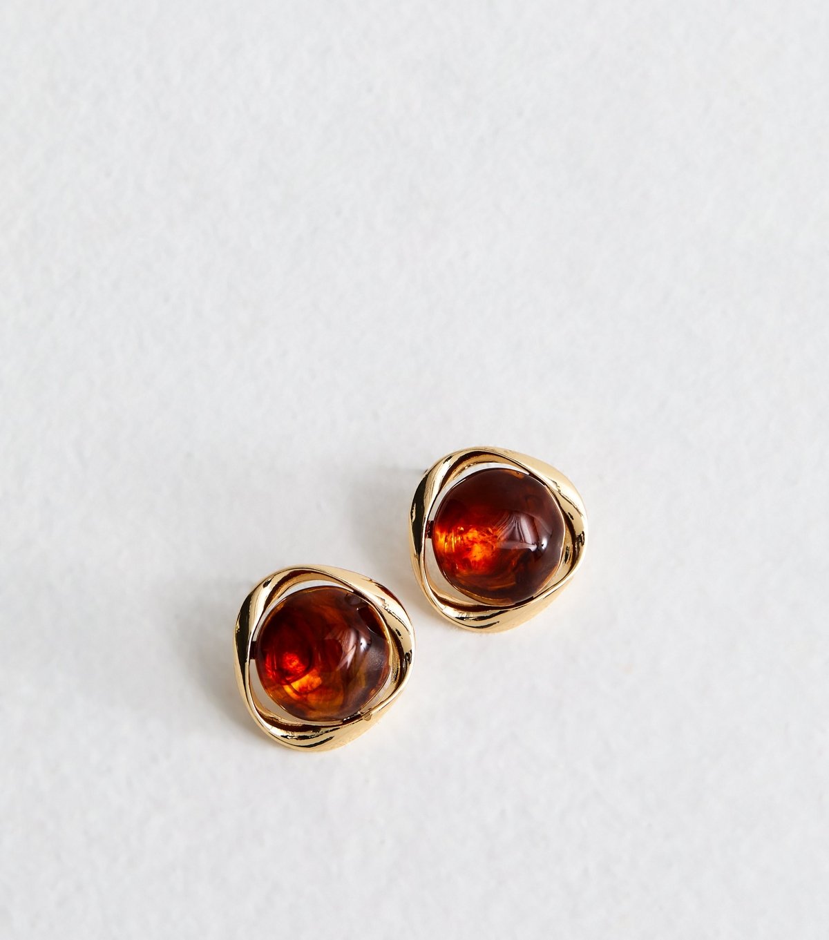New Look Gold Tone Domed Tortoiseshell Stud Earrings New Look - 3