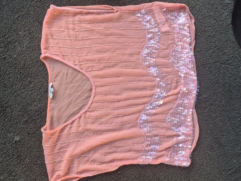 New Look Coral Embellished Chiffon Top