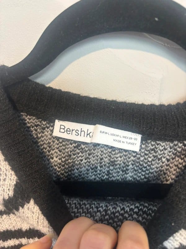 Bershka Black & White Chunky Knit Jumper