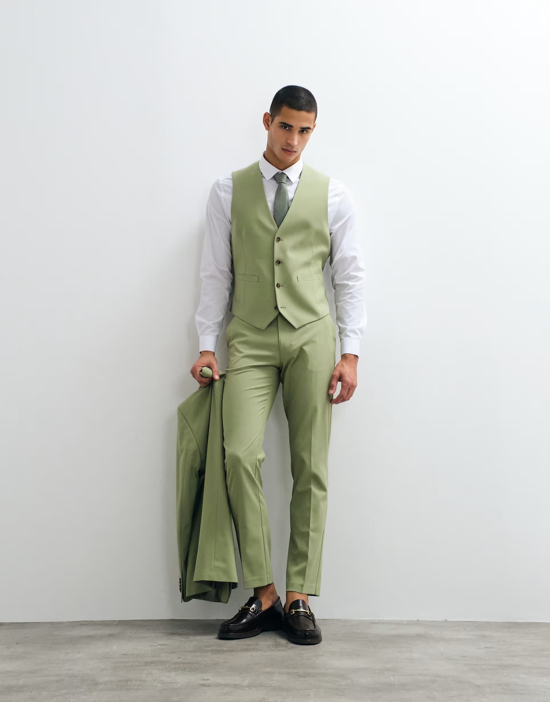 ASOS ASOS DESIGN slim suit trousers in green