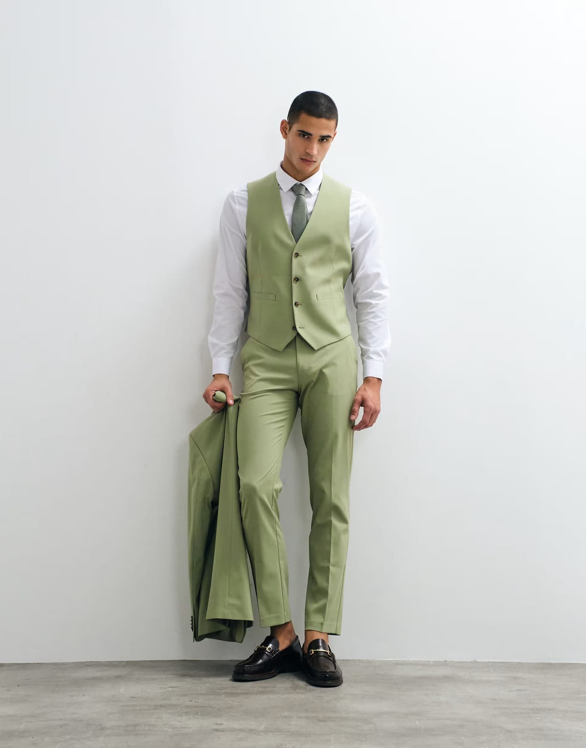 ASOS ASOS DESIGN slim suit trousers in green - 1