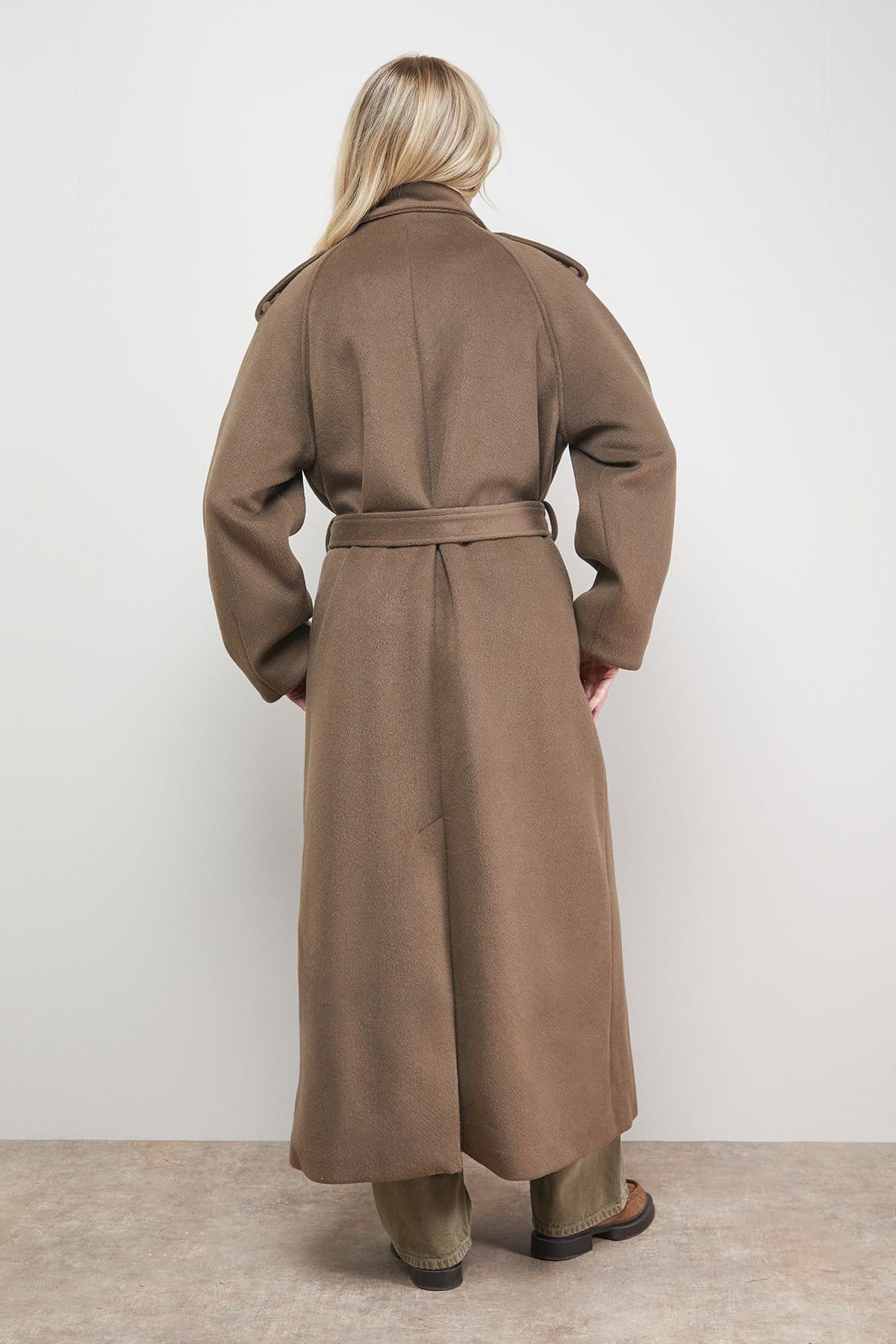 Oasis Oasis Women's Funnel Sleeve Detail Belted Coat in Mocha - 4