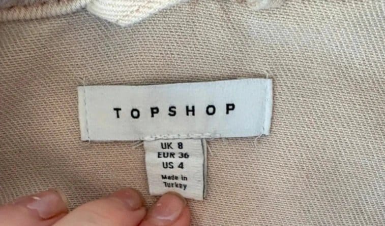 Topshop Beige Cropped Denim Jacket