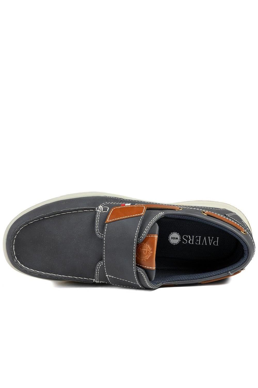 Pavers Pavers Men's Wide Fit Touch Fasten Casual Shoes in Navy - 4