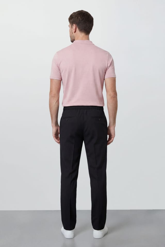 Burton Burton Men's Black Smart Elasticated Waist Trousers - 3