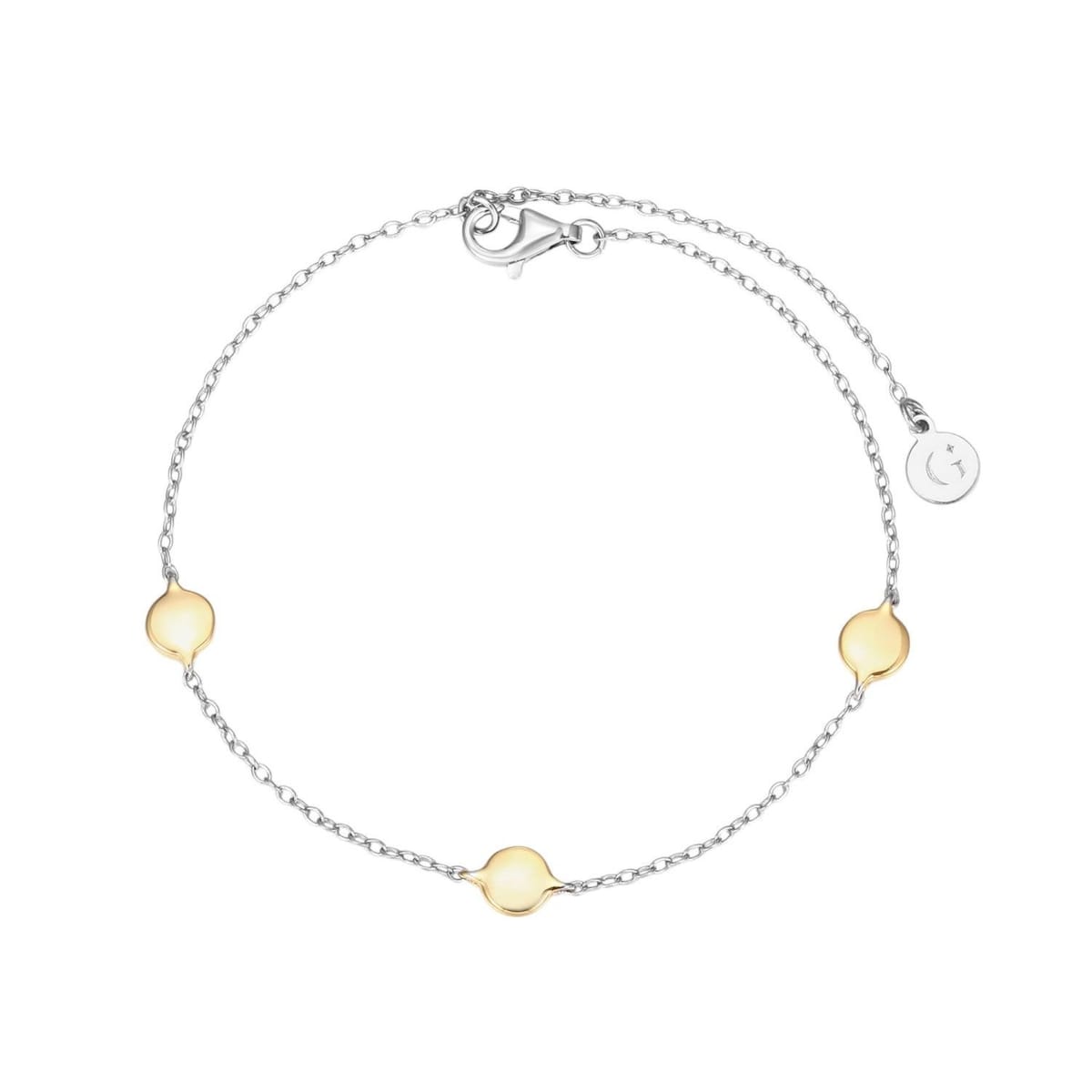 Gold Trip Gold Trip Women's Two Tone Silver Disc Charm Bracelet - 1