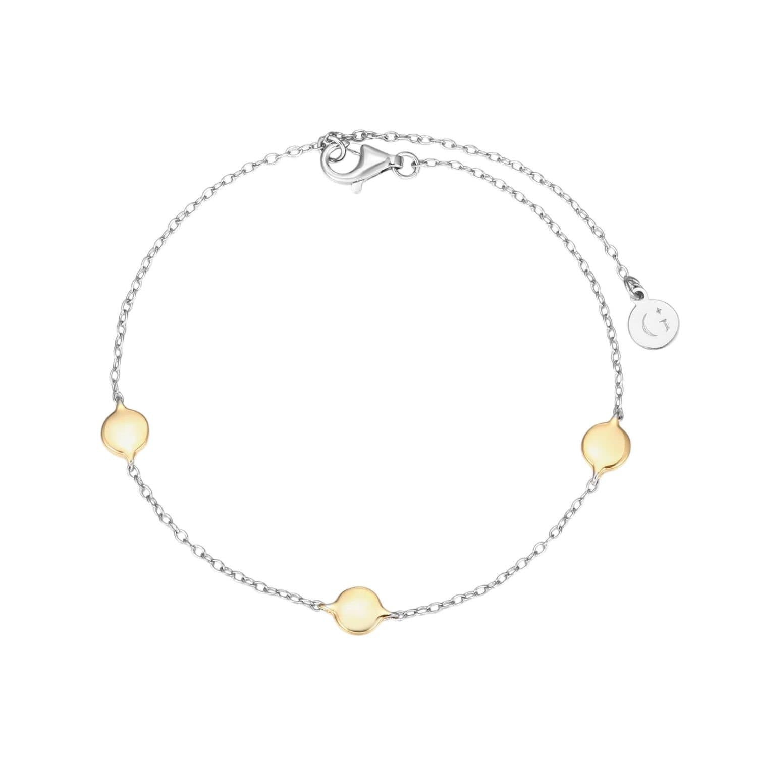 Gold Trip Gold Trip Women's Two Tone Silver Disc Charm Bracelet