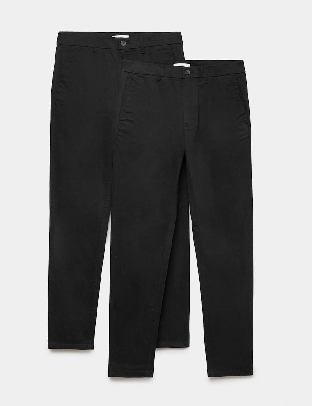 Marks & Spencer M&S 2 Pack Slim Fit Stretch Chinos Black