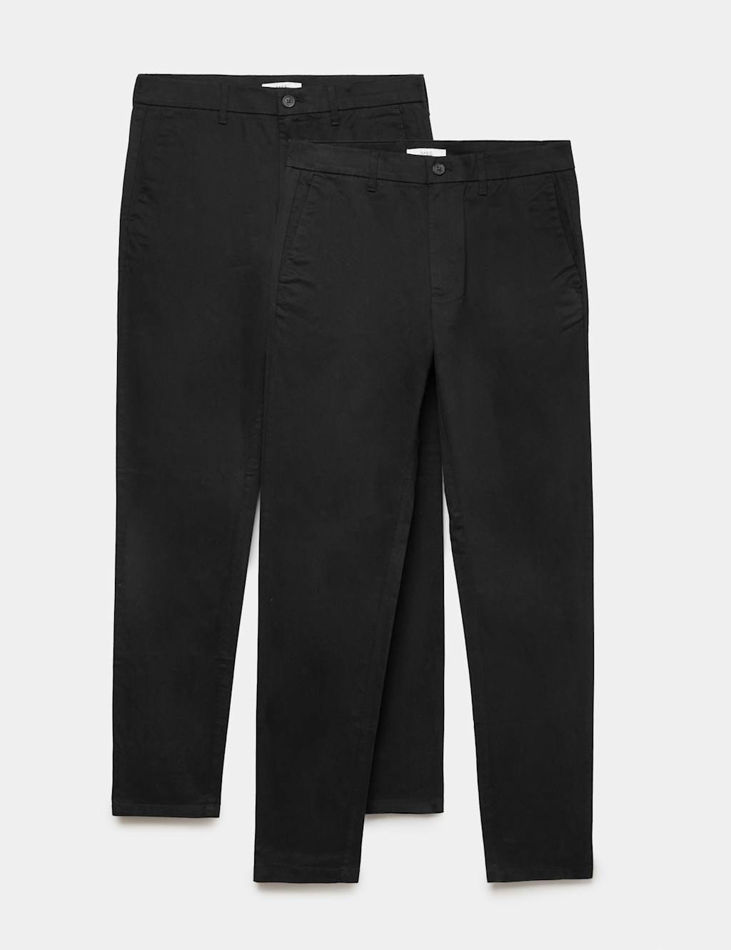 Marks & Spencer M&S 2 Pack Slim Fit Stretch Chinos Black - 1