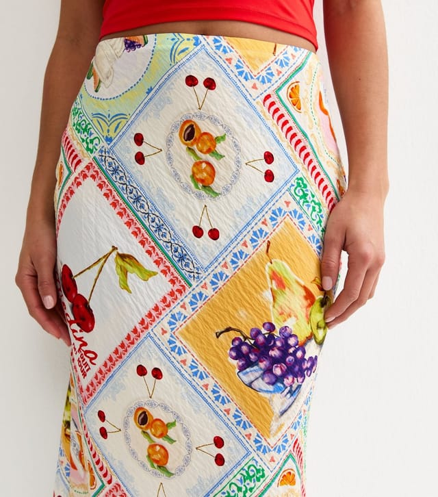 New Look Women's Petite Multicolour Still Life Print Bias Cut Midi Skirt New Look - 2
